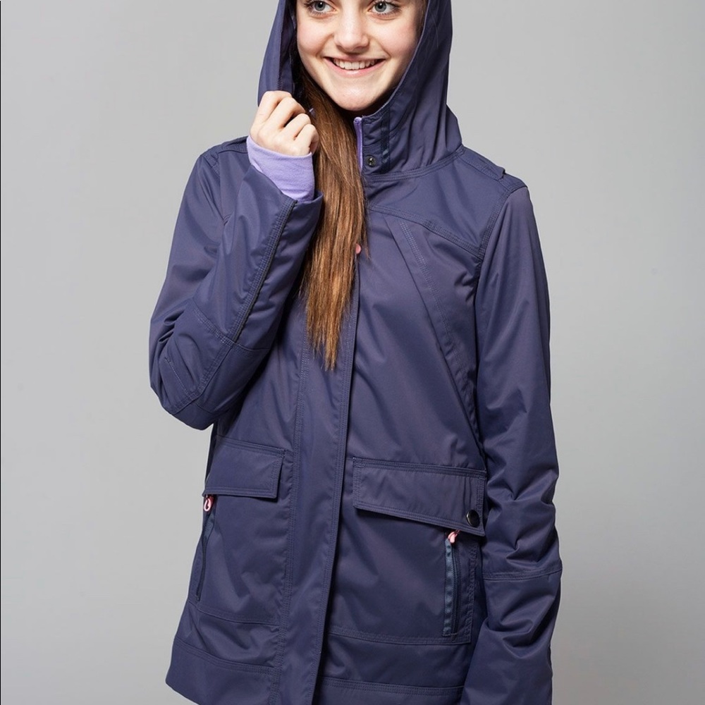 Ivivva Girls' Purple Hooded Rain Jacket